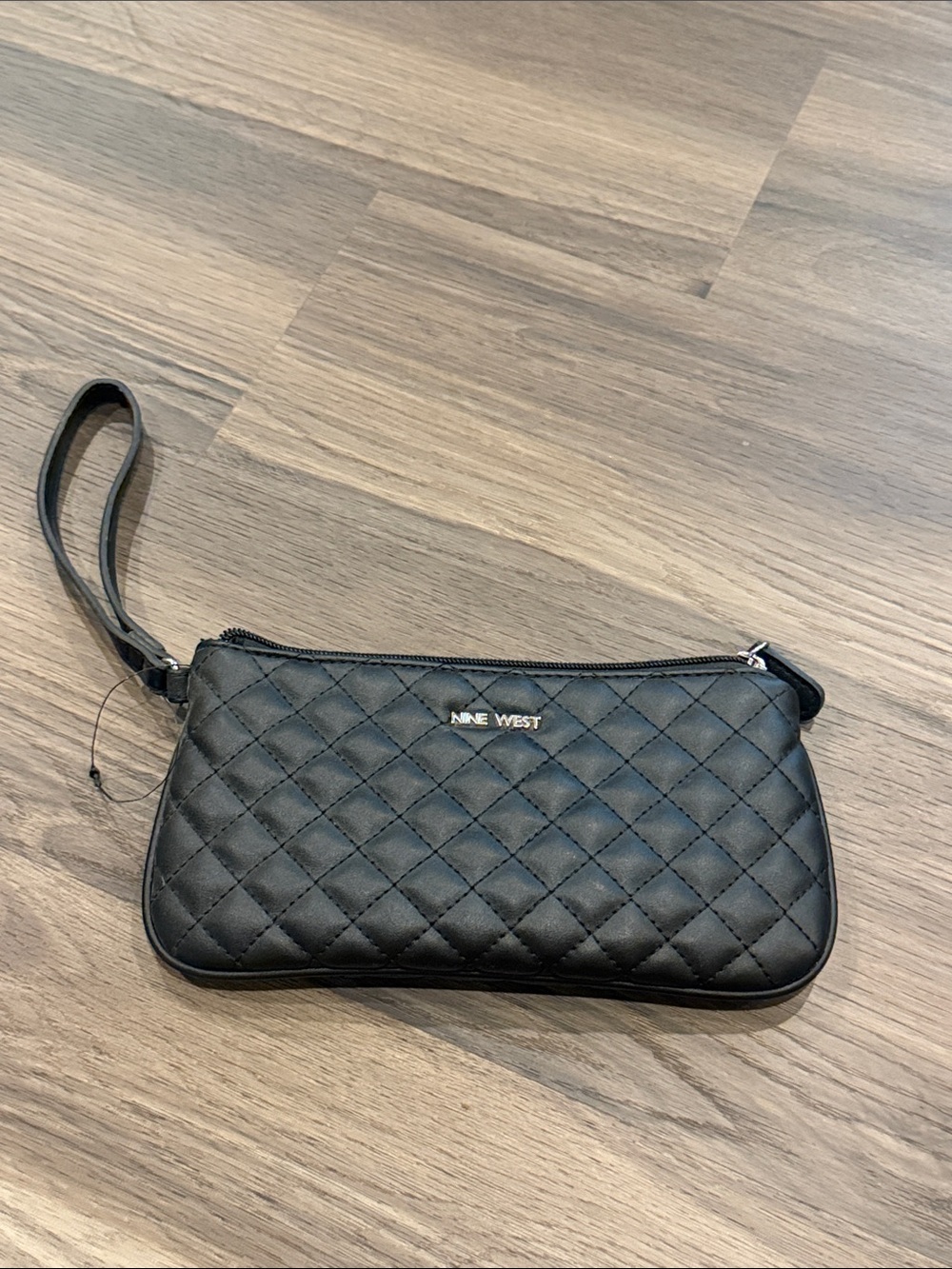 Nine West Black Quilted Wristlet Clutch